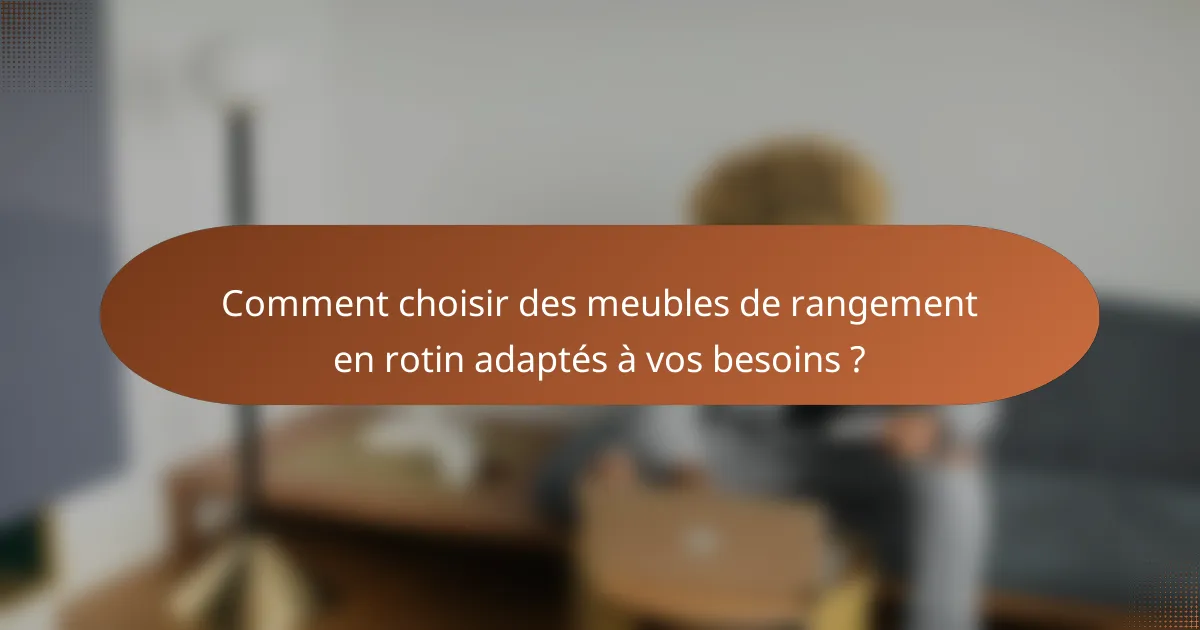 Comment choisir des meubles de rangement en rotin adaptés à vos besoins ?