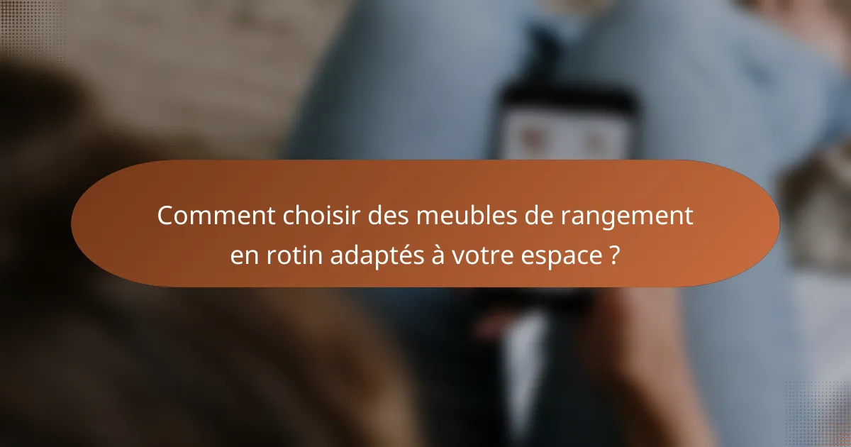 Comment choisir des meubles de rangement en rotin adaptés à votre espace ?