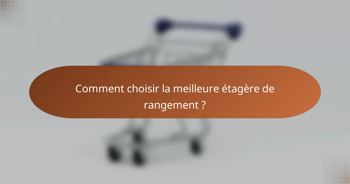 Comment choisir la meilleure étagère de rangement ?