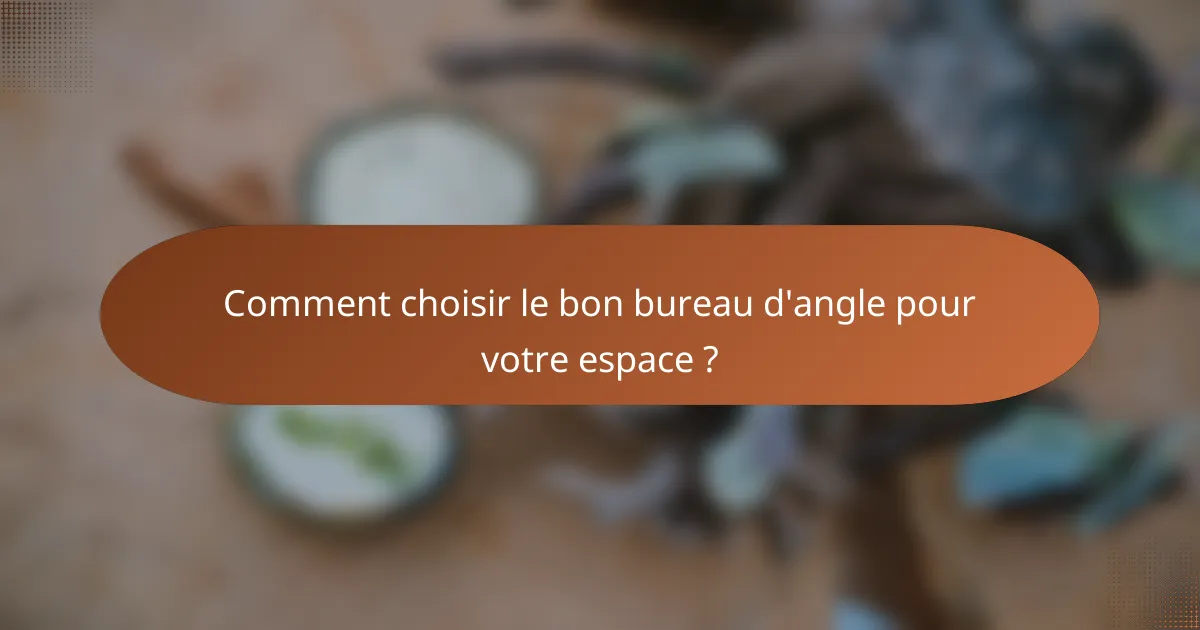 Comment choisir le bon bureau d'angle pour votre espace ?