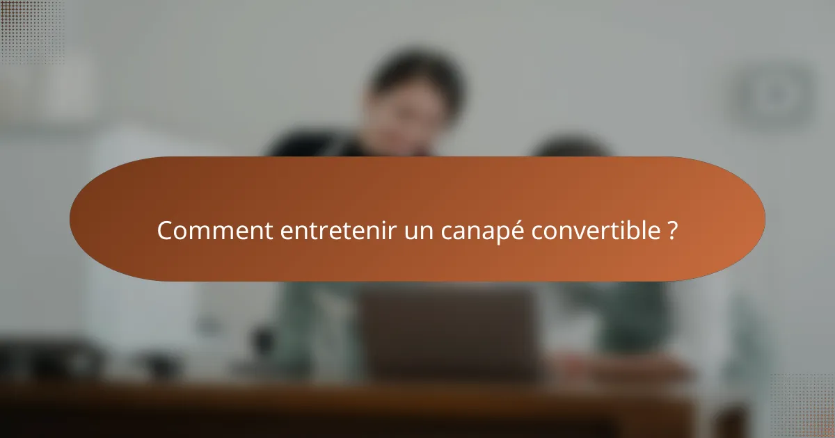 Comment entretenir un canapé convertible ?