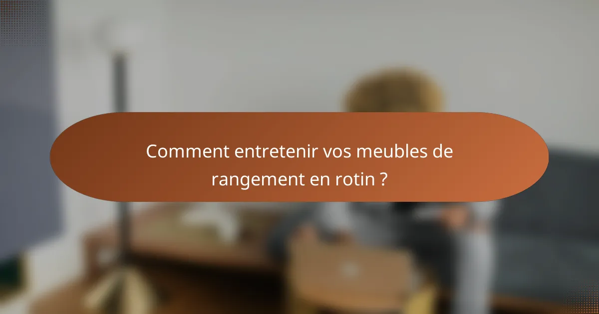 Comment entretenir vos meubles de rangement en rotin ?