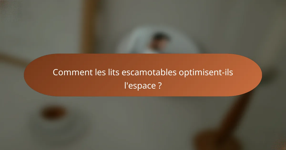 Comment les lits escamotables optimisent-ils l'espace ?