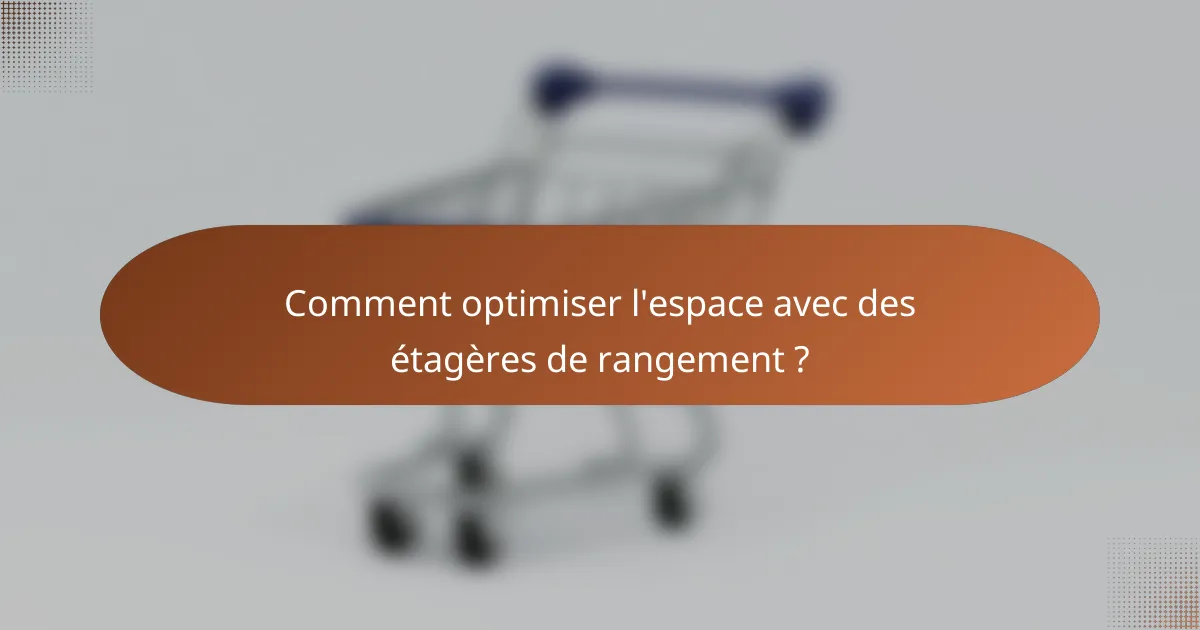 Comment optimiser l'espace avec des étagères de rangement ?