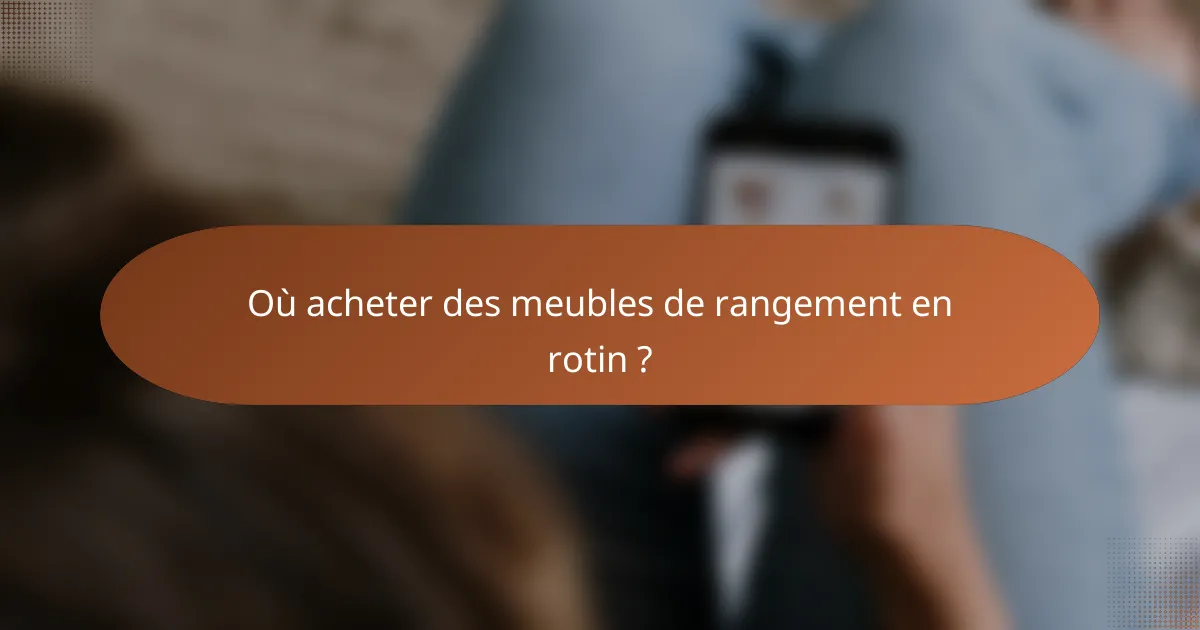 Où acheter des meubles de rangement en rotin ?
