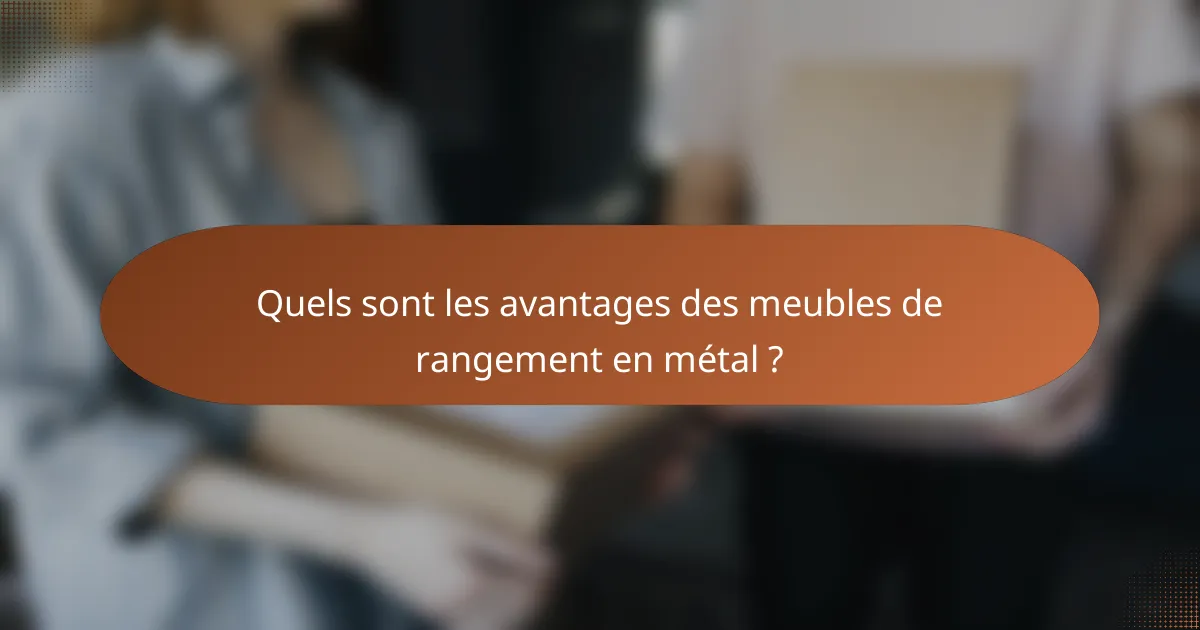 Quels sont les avantages des meubles de rangement en métal ?