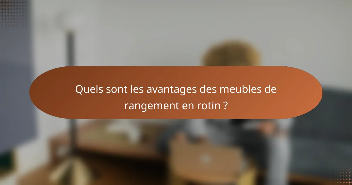 Quels sont les avantages des meubles de rangement en rotin ?