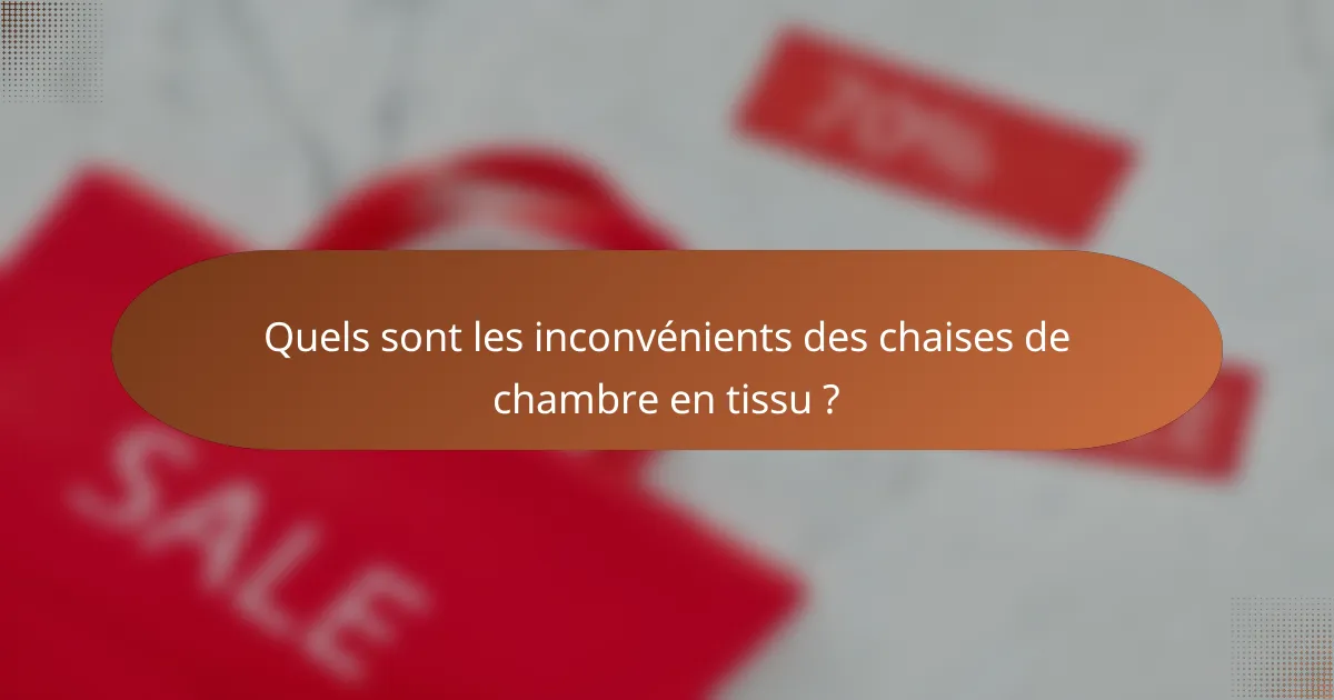 Quels sont les inconvénients des chaises de chambre en tissu ?