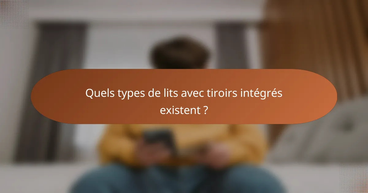 Quels types de lits avec tiroirs intégrés existent ?